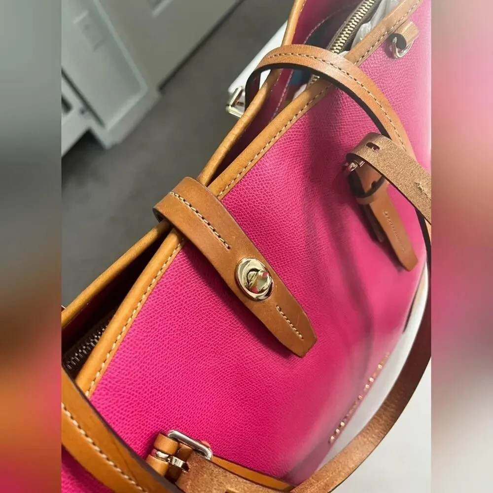 Dooney & Bourke Saffiano Fuscia Dover Tote - Hot Pink‎ purse new!!!